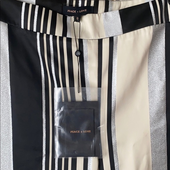 Peace+Love silver metallic stripe flared pants - Picture 5 of 7